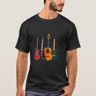 Retro Guitar Player Rock Music Musician Long Sleev T-Shirt