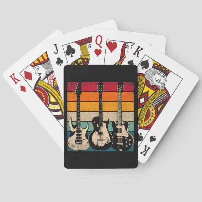 Retro Guitar  Playing Cards (Back)