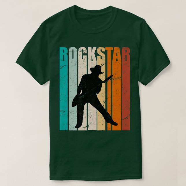 Retro Guitar Rock and Roll Guitarists Guitar music T-Shirt (Design Front)