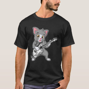 Retro Guitar Rock Music of Cute Cat 2 T-Shirt