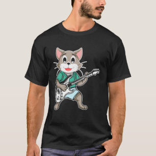 Retro Guitar Rock Music of Cute Cat 3 T-Shirt