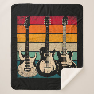 Retro Guitar  Sherpa Blanket