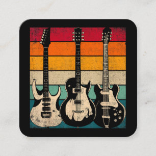 Retro Guitar  Square Business Card