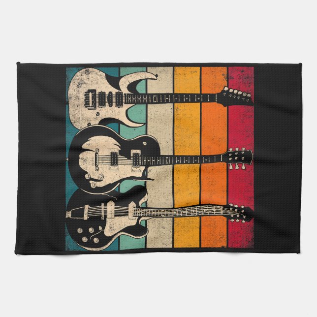 Retro Guitar  Tea Towel (Horizontal)