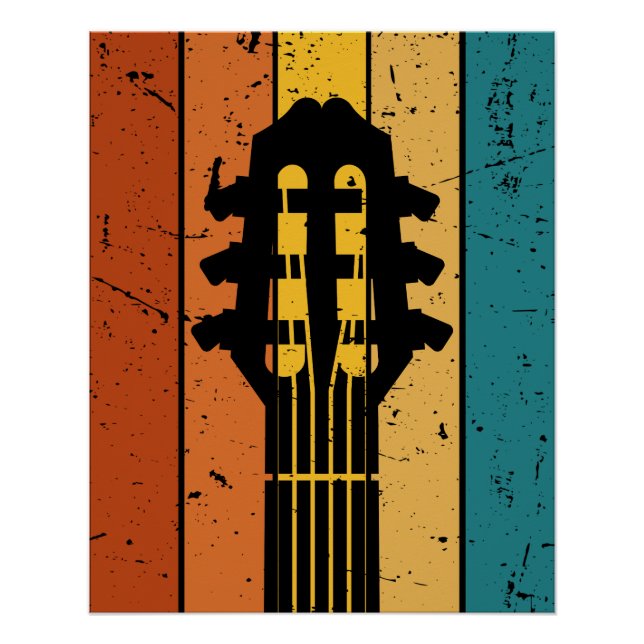 Retro guitar Vintage guitar Poster (Front)