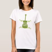 Retro Guitar Women's Shirt, Olive Green