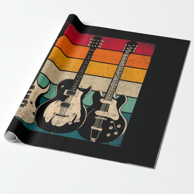 Retro Guitar  Wrapping Paper (Unrolled)