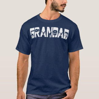 Retro Guitarist Father Grandad Guitar Fathers Day  T-Shirt