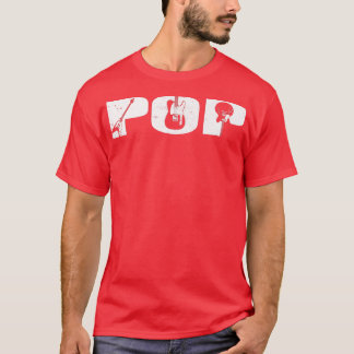 Retro Guitarist Father Pop Guitar Fathers Day Musi T-Shirt