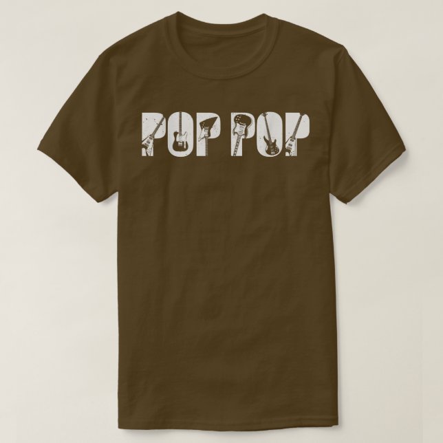 Retro Guitarist Father Pop Pop Guitar Fathers Day  T-Shirt (Design Front)