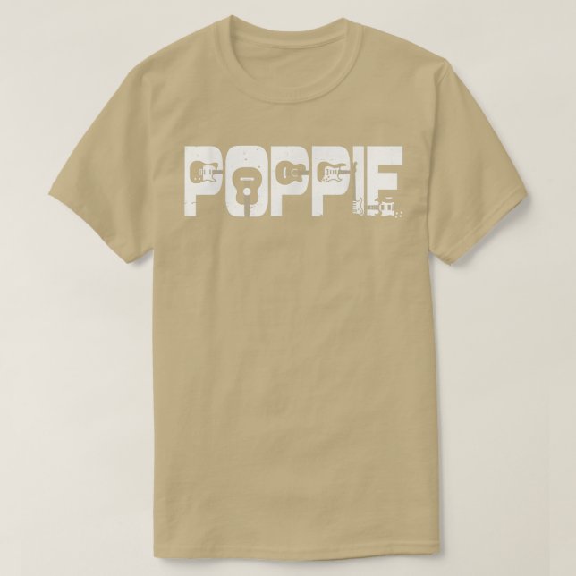 Retro Guitarist Father Poppie Guitar Fathers Day M T-Shirt (Design Front)