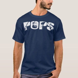 Retro Guitarist Father Pops Guitar Fathers Day Mus T-Shirt
