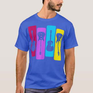 Retro Guitars Guitarist Acoustic Electric Guitar R T-Shirt
