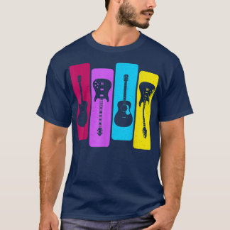 Retro Guitars Guitarist Acoustic Electric Guitar R T-Shirt