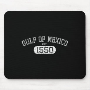 Retro Gulf Of Mexico Est 1550 Mexican Flag For Men Mouse Pad