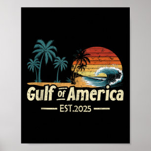Retro Gulf Of Us America 2025 American Flag Gulf M Poster