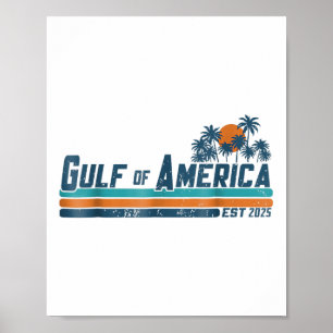 Retro Gulf Of Us America 2025 American Flag Gulf M Poster