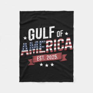 Retro Gulf Of Us America 2025 American Flag Mexico Fleece Blanket