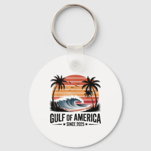Retro Gulf Of Us America 2025 American Flag Mexico Key Ring