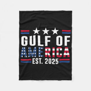 Retro Gulf Of Usa America 2025 American Flag  Fleece Blanket