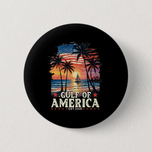 Retro Gulf Of Usa America 2025 American Flag Gulf 6 Cm Round Badge