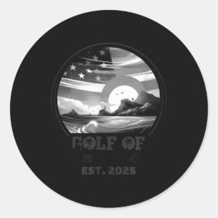Retro Gulf Of Usa America 2025 American Flag Gulf  Classic Round Sticker