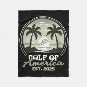 Retro Gulf Of Usa America 2025 American Flag Gulf  Fleece Blanket