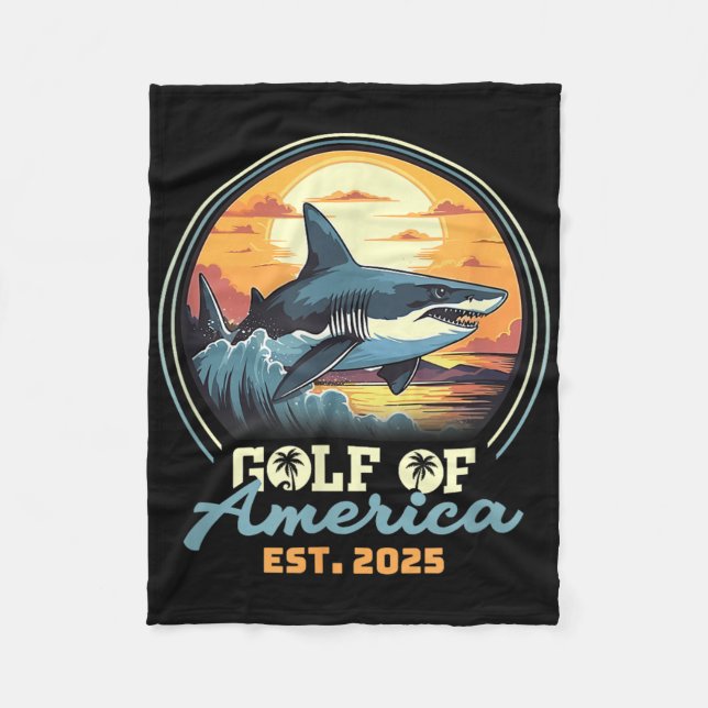 Retro Gulf Of Usa America 2025 American Flag Gulf  Fleece Blanket (Front)