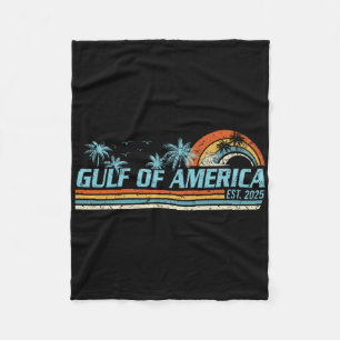 Retro Gulf Of Usa America 2025 American Flag Gulf Fleece Blanket