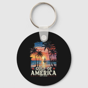 Retro Gulf Of Usa America 2025 American Flag Gulf  Key Ring