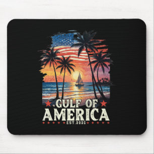 Retro Gulf Of Usa America 2025 American Flag Gulf Mouse Pad
