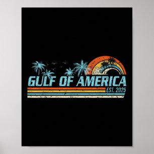 Retro Gulf Of Usa America 2025 American Flag Gulf Poster