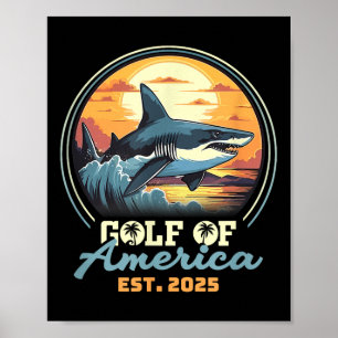 Retro Gulf Of Usa America 2025 American Flag Gulf Poster