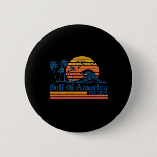 Retro Gulf Of Usa America 2025 Funny Trump 6 Cm Round Badge