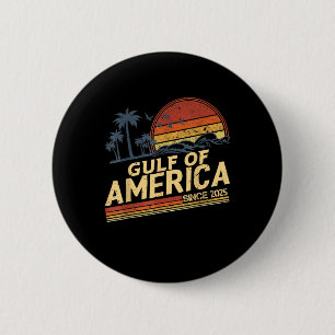 Retro Gulf Of Usa America Est 2025 American Flag G 6 Cm Round Badge