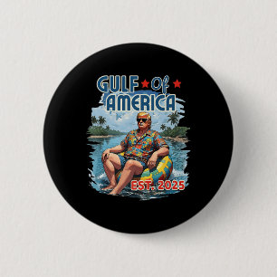 Retro Gulf Of Usa America Est 2025 American Flag G 6 Cm Round Badge