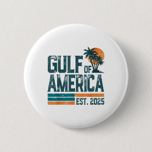 Retro Gulf Of Usa America Est 2025 American Flag G 6 Cm Round Badge