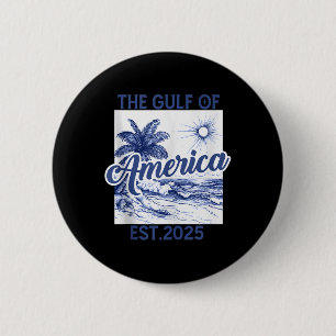 Retro Gulf Of Usa America Est 2025 American Flag G 6 Cm Round Badge