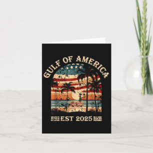 Retro Gulf Of Usa America Est 2025 American Flag G Card
