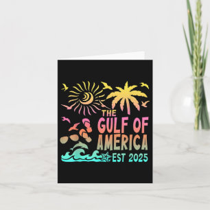 Retro Gulf Of Usa America Est 2025 American Flag G Card
