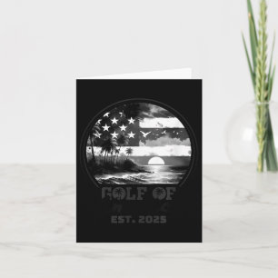 Retro Gulf Of Usa America Est 2025 American Flag G Card