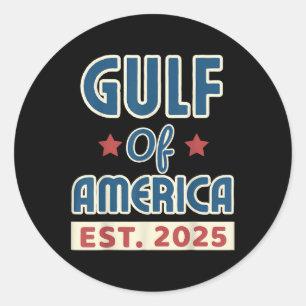 Retro Gulf Of Usa America Est 2025 American Flag G Classic Round Sticker