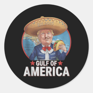 Retro Gulf Of Usa America Est 2025 American Flag G Classic Round Sticker