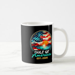 Retro Gulf Of Usa America Est 2025 American Flag G Coffee Mug