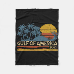 Retro Gulf Of Usa America Est 2025 American Flag G Fleece Blanket