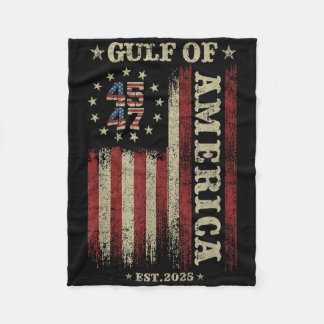 Retro Gulf Of Usa America Est 2025 American Flag G Fleece Blanket
