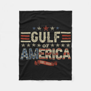 Retro Gulf Of Usa America Est 2025 American Flag G Fleece Blanket