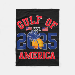 Retro Gulf Of Usa America Est 2025 American Flag G Fleece Blanket