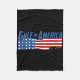 Retro Gulf Of Usa America Est 2025 American Flag G Fleece Blanket
