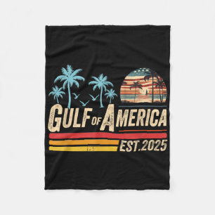 Retro Gulf Of Usa America Est 2025 American Flag G Fleece Blanket